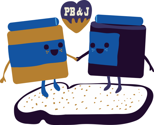 PB & J Kids T-Shirt by Pixelmania