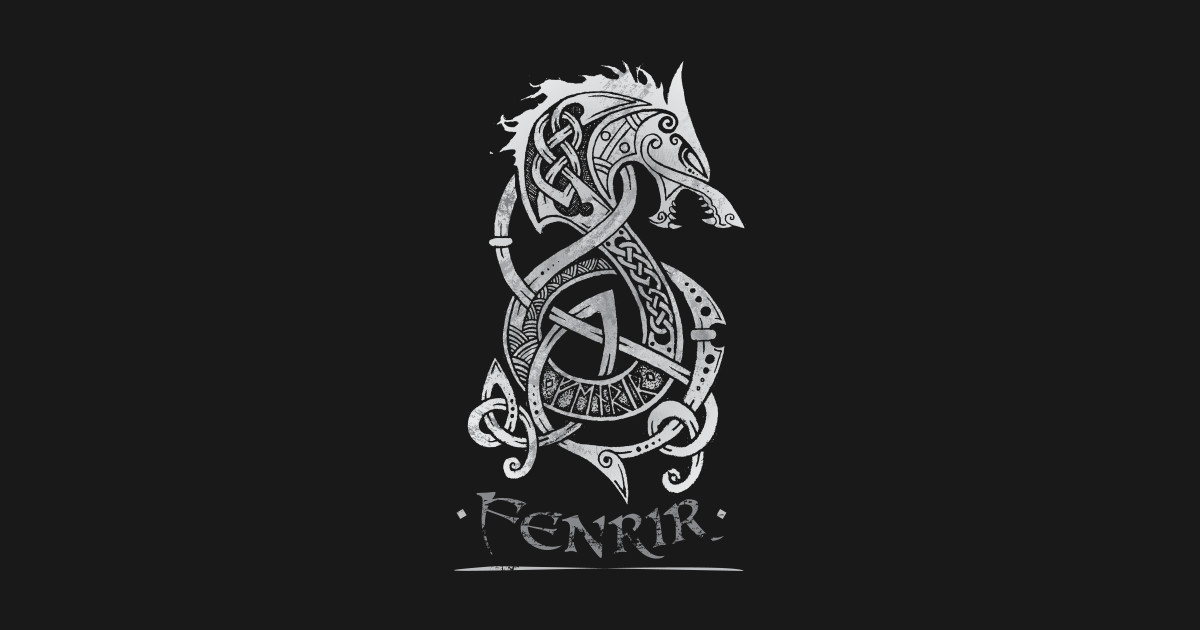 Fenrir: The Monster Wolf of Norse Mythology (Gray) - Viking - T-Shirt ...