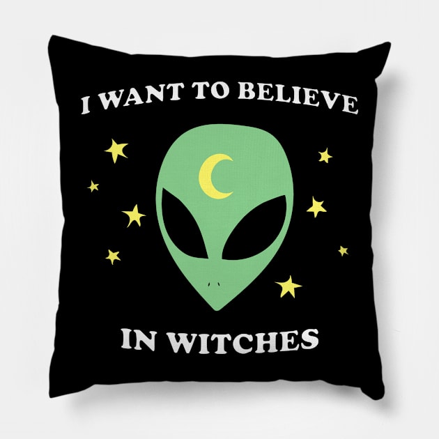 I Want To Believe In Witches Pillow by myacideyes