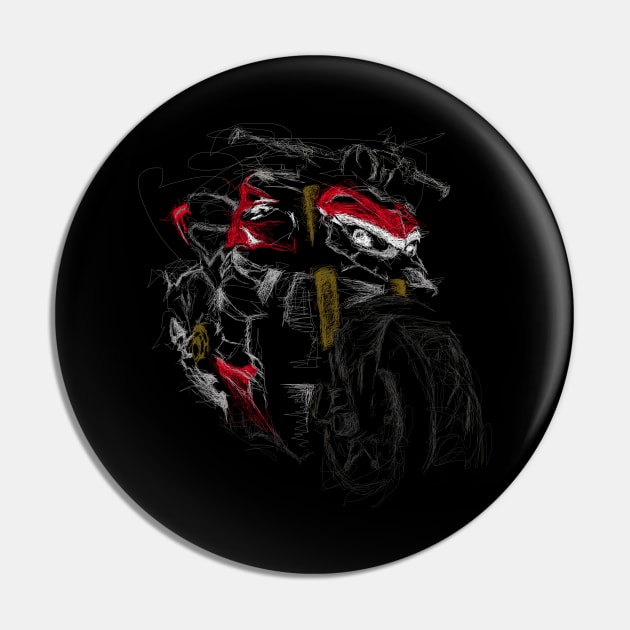 Streetfighter SF V4 2020 Scribble Art Pin by TwoLinerDesign