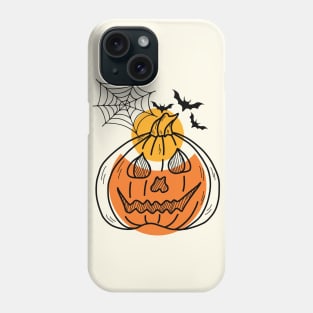 Spooky Halloween pumpkin boho style Phone Case