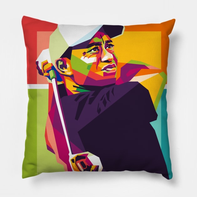 tiger woods wpap Pillow by cool pop art house