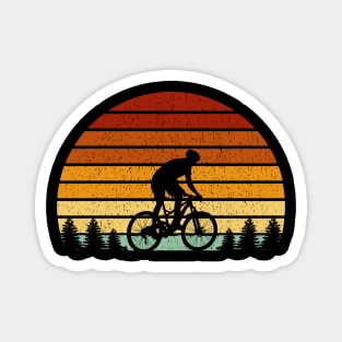 Vintage Sunset Mountain Biking Gift For Mountain Bikers Magnet