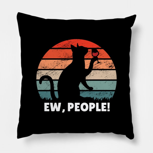 Funny Cat Shirt, Ew People Pillow by LR_Collections