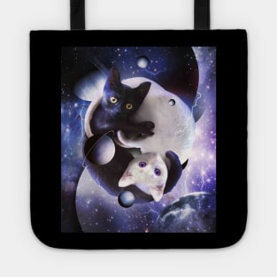 Cosmic Yin Yang Cats Tote