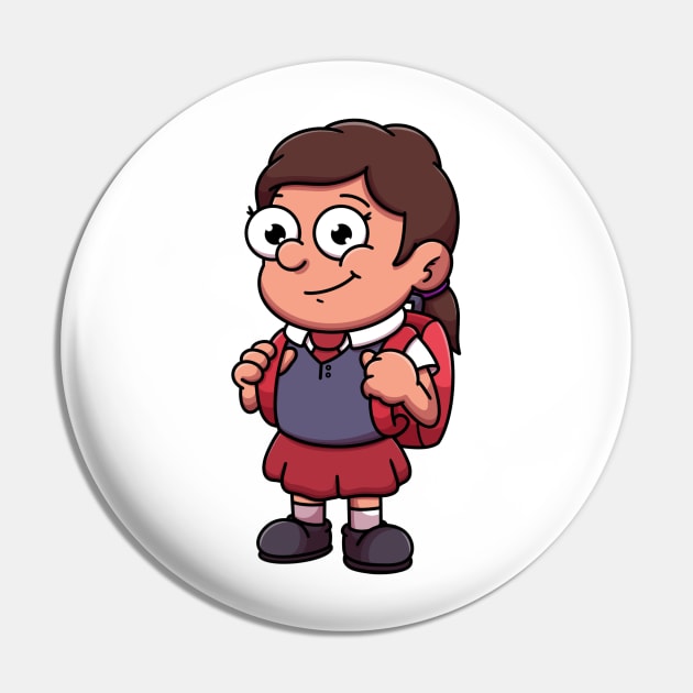 Girl In School Outfit Cartoon Pin by TheMaskedTooner