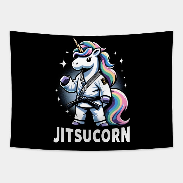 Jiu Jitsu Unicorn Jitsucorn Funny Jiu Jitsu Tapestry by ShirtFace