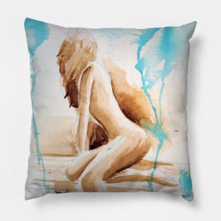 (brand new) Watercolor Study - woman Pillow