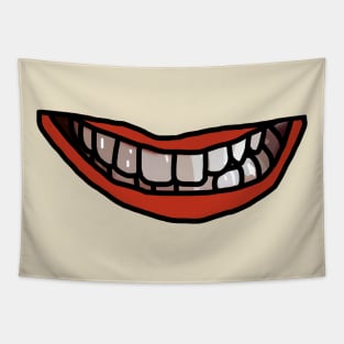 White Teeth Red Lips Mouth Tapestry