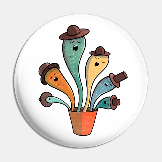 Singing Cacti Illustration Pin by DrawingEggen