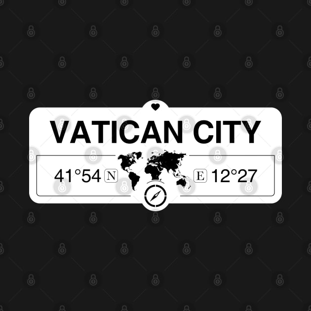 Vatican City Europe Map GPS Coordinates Artwork by MapYourWorld