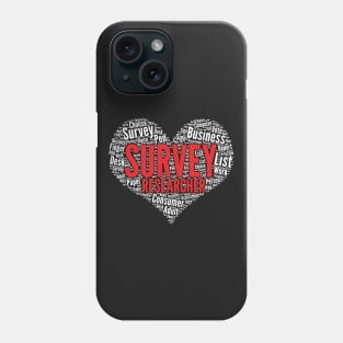 Survey researcher Heart Shape Word Cloud Design design Phone Case