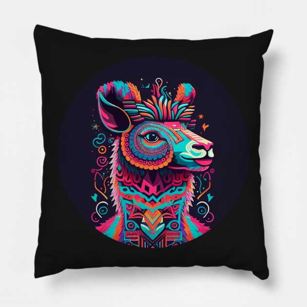 A llama bringing the Carnaval spirit Pillow by ceemyvision