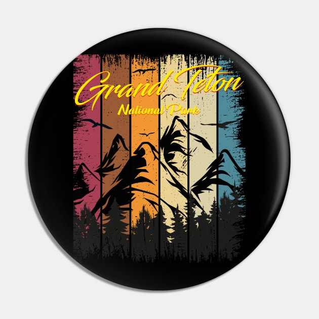 The Jackson Hole Exclusive Wyoming Mountains Lovers Pin by Meryarts