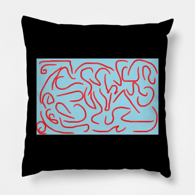 blue labyrint Pillow by ana2ntona