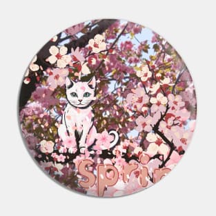 cherry blossom tree and cat Pin