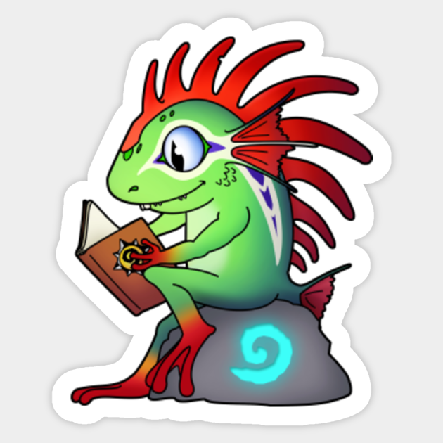 Reading Murloc Warcraft Hearthstone Hearthstone Sticker Teepublic Uk