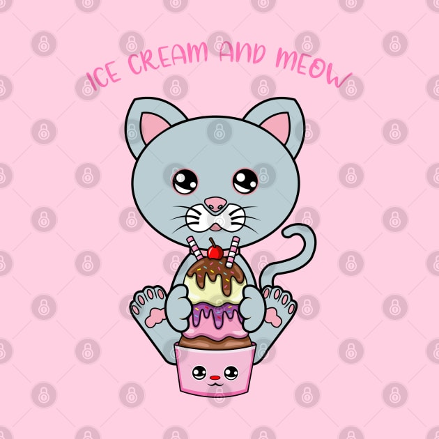 All I Need is ice cream and cats, ice cream and cats by JS ARTE