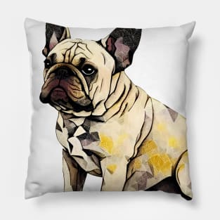 Geometric French Bulldog No. 3: Light Background (on a no fill background) Pillow