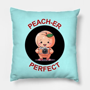 Peach-Er Perfect | Photography Pun Pillow