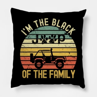 I'm The Black Of The Family Jeep Vintage Jeep men/women/kid Jeep Dog Paws Pillow