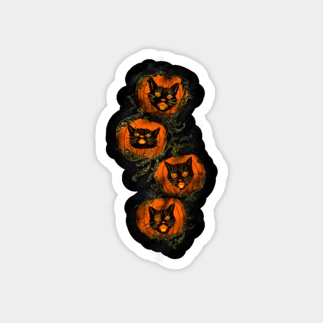 Pumpkin Cats Magnet by natearts