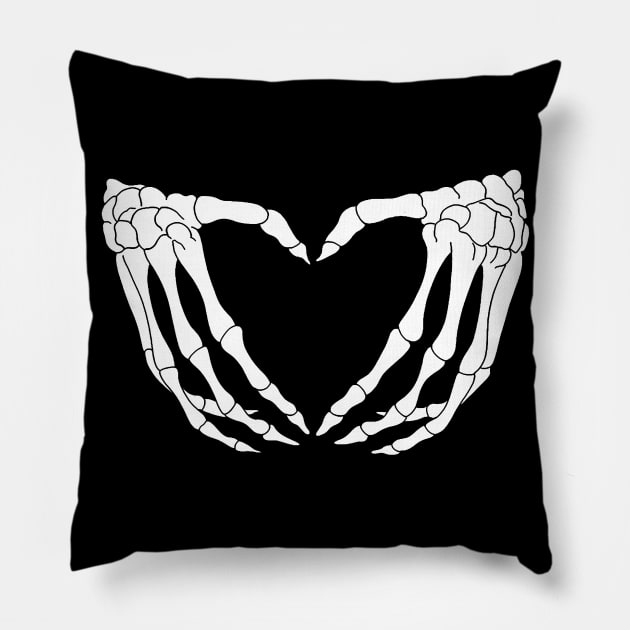 Skeleton Hand Hearts "Pastel Goth" - Type 1 Pillow by mightbelucifer