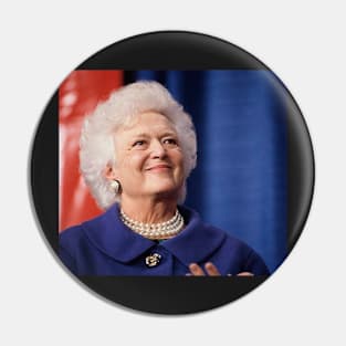 Original Silver Fox Barbara Bush RIP Sticker Pin