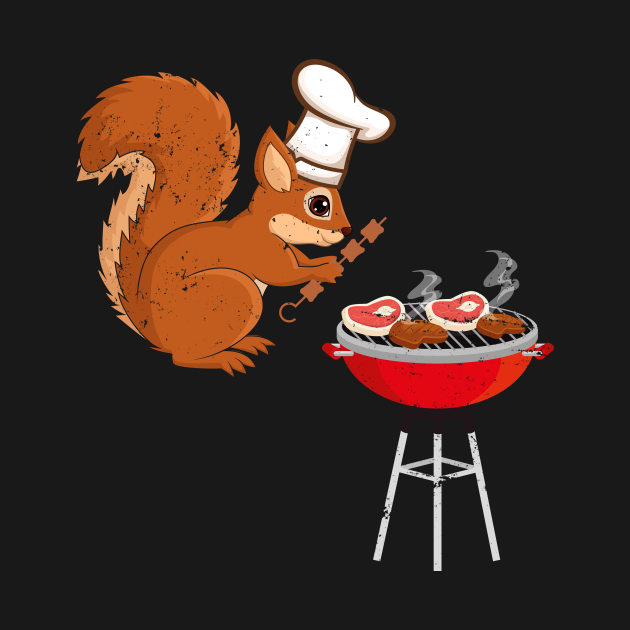 Grilling Retro BBQ Chef Squirrel Squirrel TShirt TeePublic
