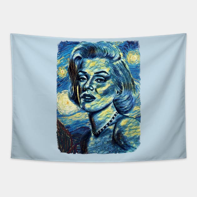 Marilyn Monroe Van Gogh Style Tapestry by todos