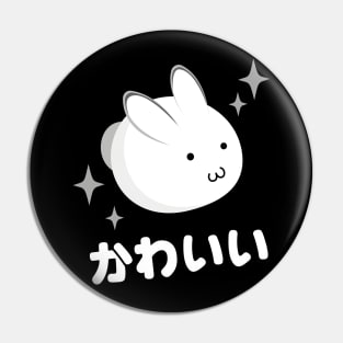 Kawaii round white bunny Pin