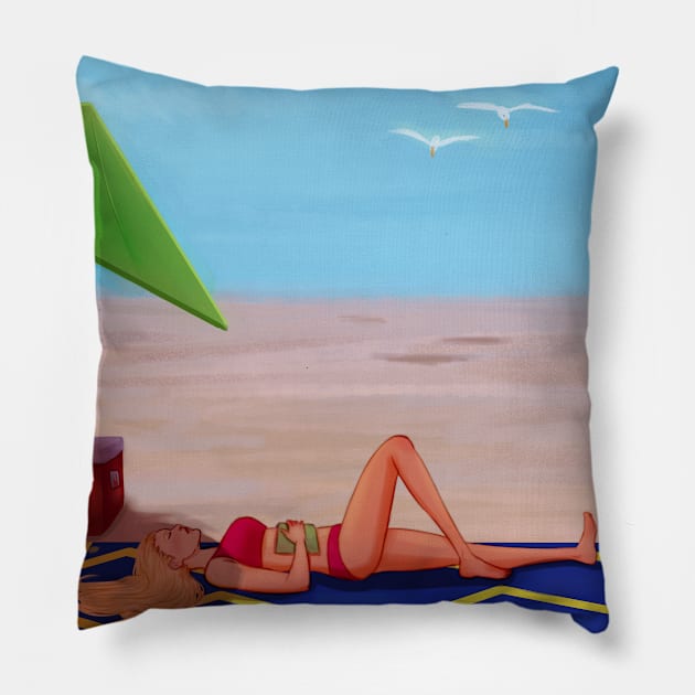 Annabeth Beach Day Pillow by ColonelBaconBits