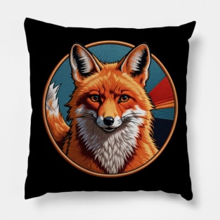 Lightburst Fox Embroidered Patch Pillow