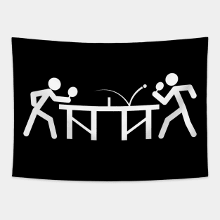 Ping Pong Table Tennis Stick Figures Player Tapestry