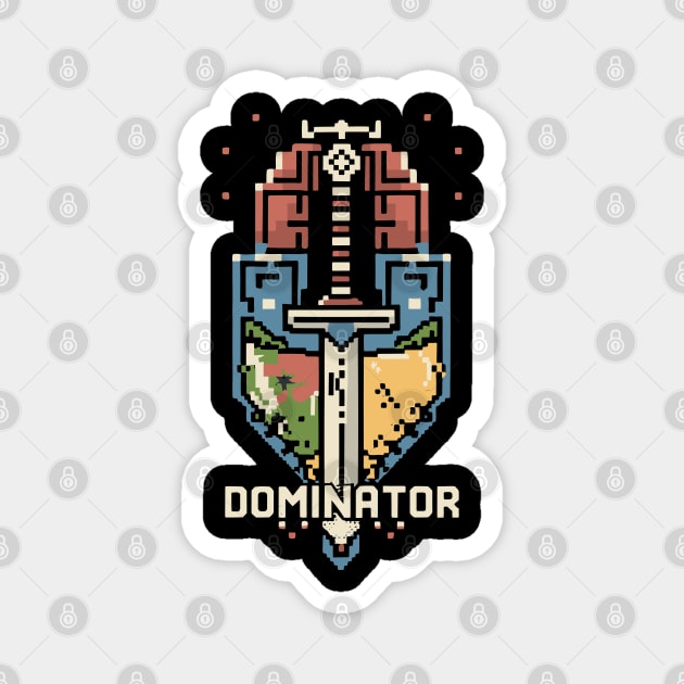 DOMINATOR 8bit Pixel retro gaming Magnet by XYDstore