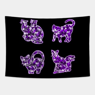 Crystal Group Cat (purple) Tapestry