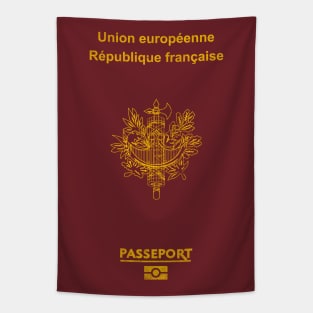 Vintage/Faded Style France Passport Design Tapestry