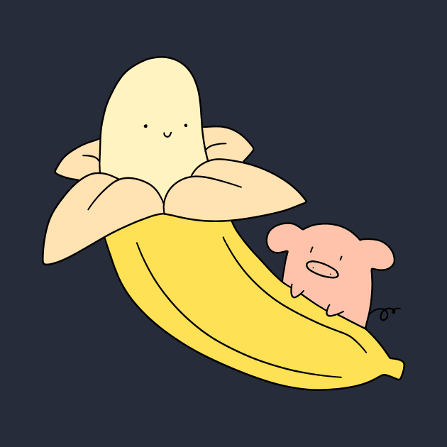 Pig and Peeled Banana by saradaboru