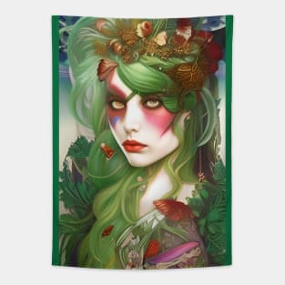 Spellbinding Green Witch Art  - WA004 - Nature Wiccan Tapestry