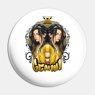 Zodiac Gemini Graffiti Style - Twins Cahracter Pin