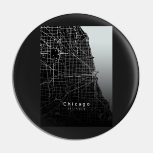 Chicago Illinois City Map dark Pin