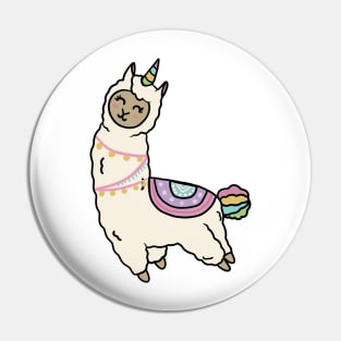 Cute Happy Unicorn Llama Alpaca Pin