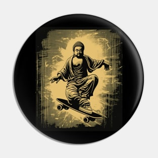 Buddha Skateboarding | Retro Skateboard | Funny Buddha #5 Pin