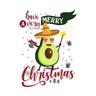 Vegan Merry Christmas Mexican Avocado Xmas T-Shirt