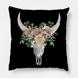 Cow skull floral 24 Pillow