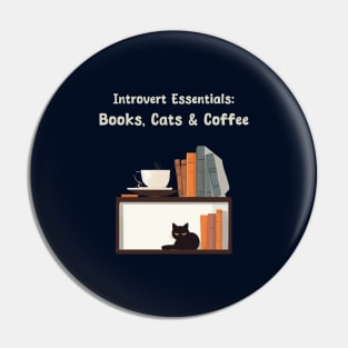 Coffee, Cats and books Pin