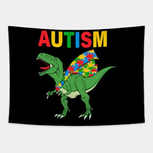 Dinosaur Puzzle Autism Awareness Gift for Birthday, Mother's Day, Thanksgiving, Christmas Tapestry