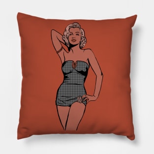 Marilyn Swmsuit line drawing Pillow