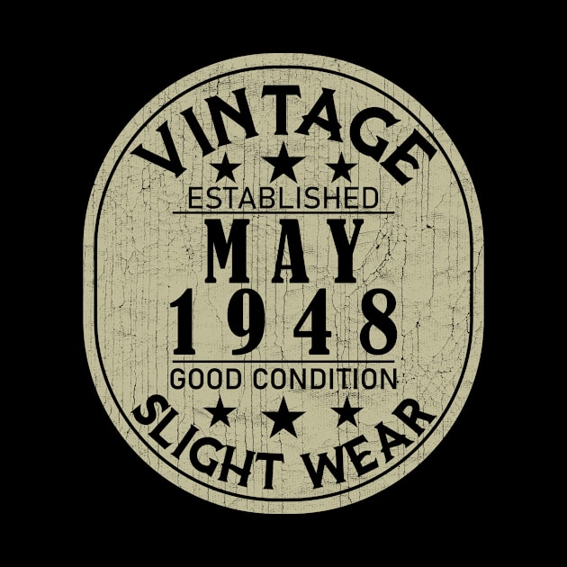 Vintage Established May 1948 - Good Condition Slight Wear by Stacy Peters Art