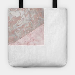 Pink marble & french polished rose gold marble Tote